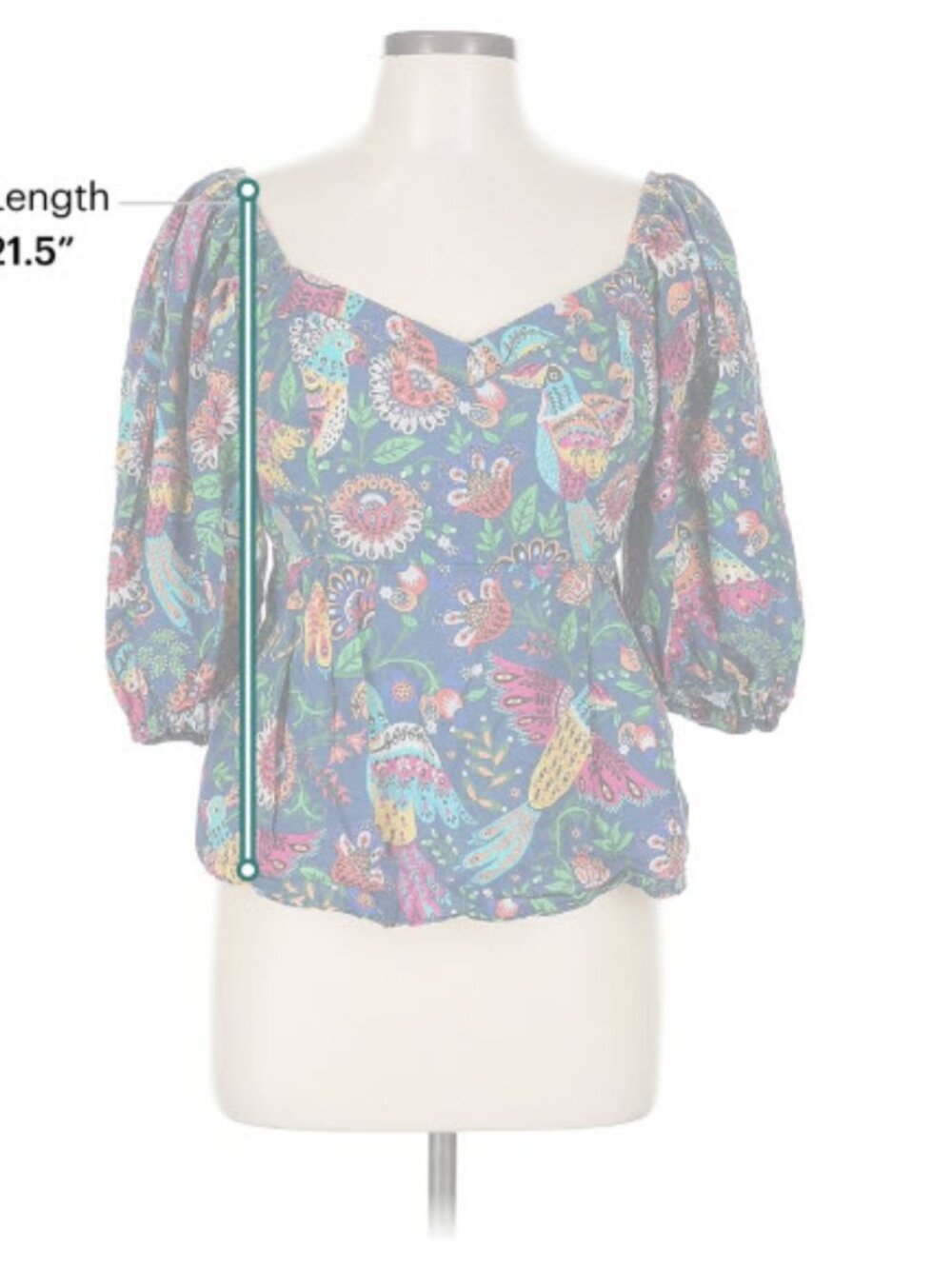Farm Rio 3/4 sleeve top - Picture 5 of 6